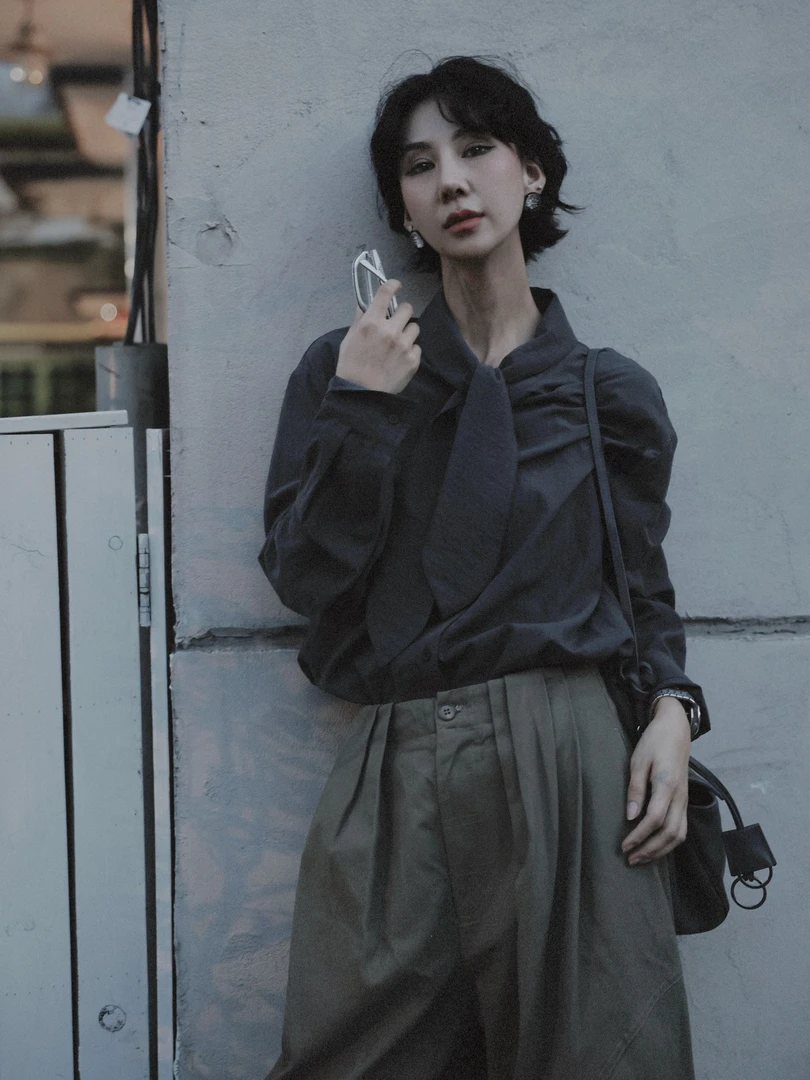 TT设计师【若蝶】日系高级感复古感自然肌理棉衬衫TT191015