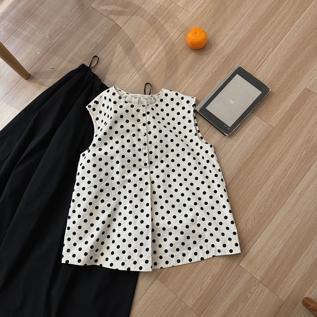 【大林定制 “小波点”精梳棉波点马甲背心