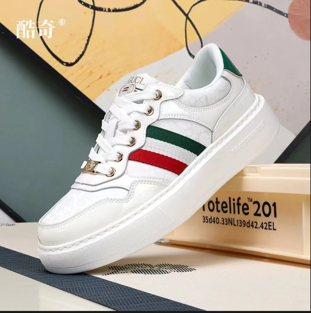 GUCL私人订制款-秋冬新款时尚百搭情侣款透气增高厚底KQ6759白绿