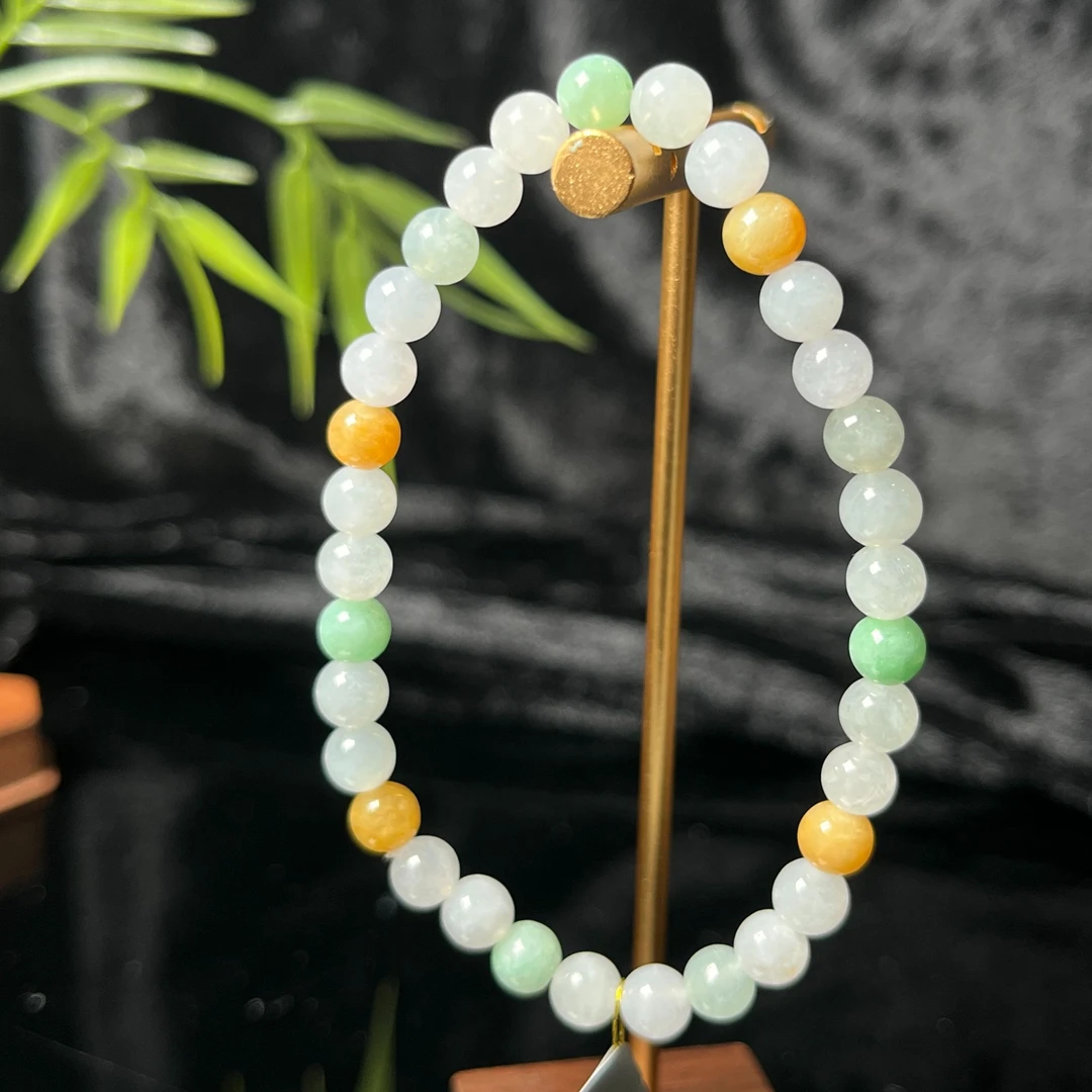 天然A货翡翠多宝圆珠手串精致cmt2349