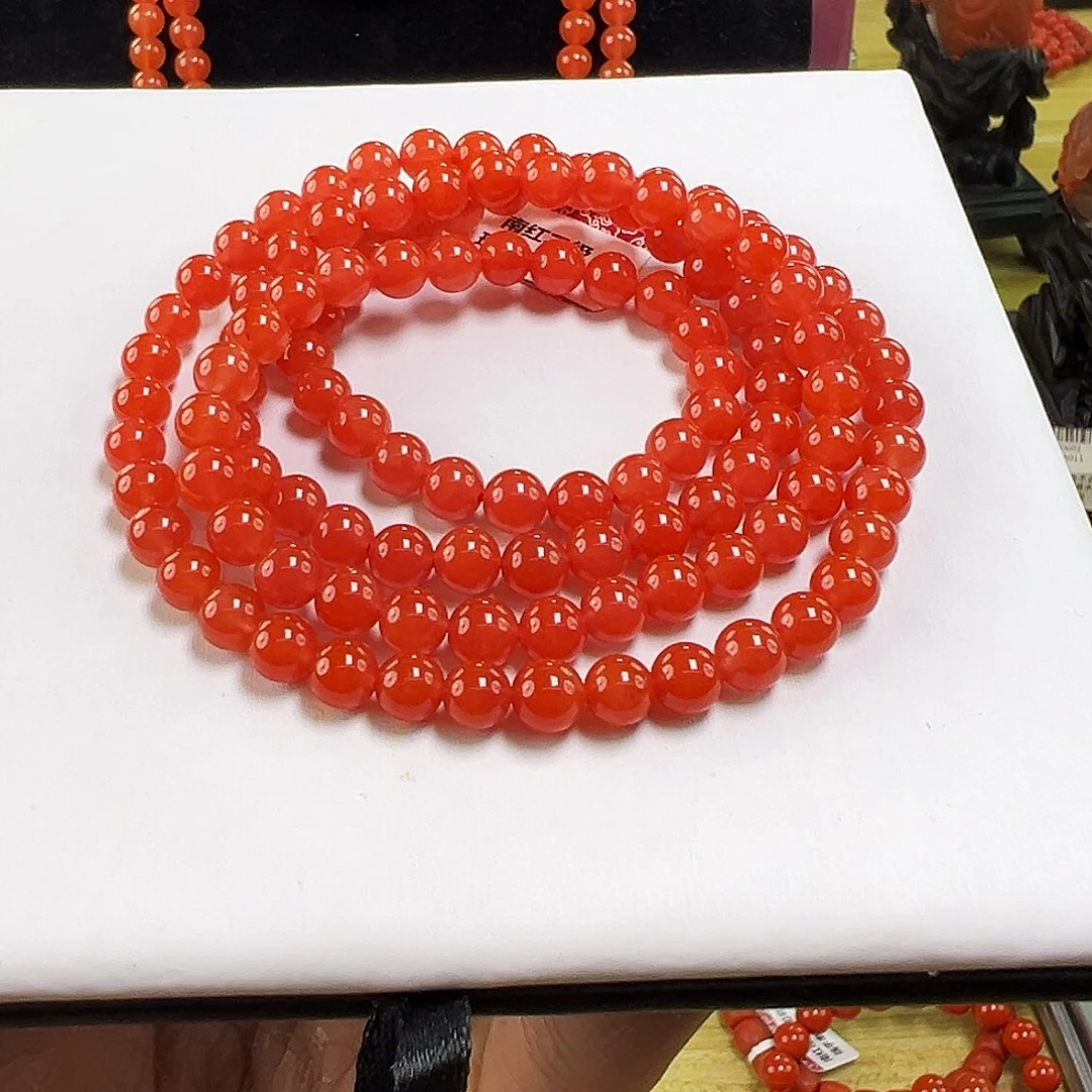 南红玛瑙未镶嵌买6mmmmm滴水洞多圈