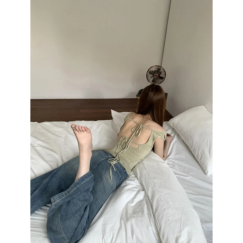 【抹茶曲奇T恤】春夏法式荡领百搭显瘦设计感T恤251U0930