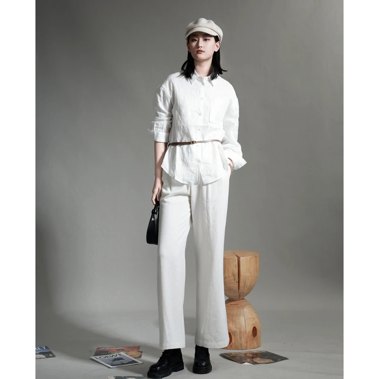 【商场同款新品】西町村屋宽松显瘦阔腿裤女春休闲裤子XXAA10214