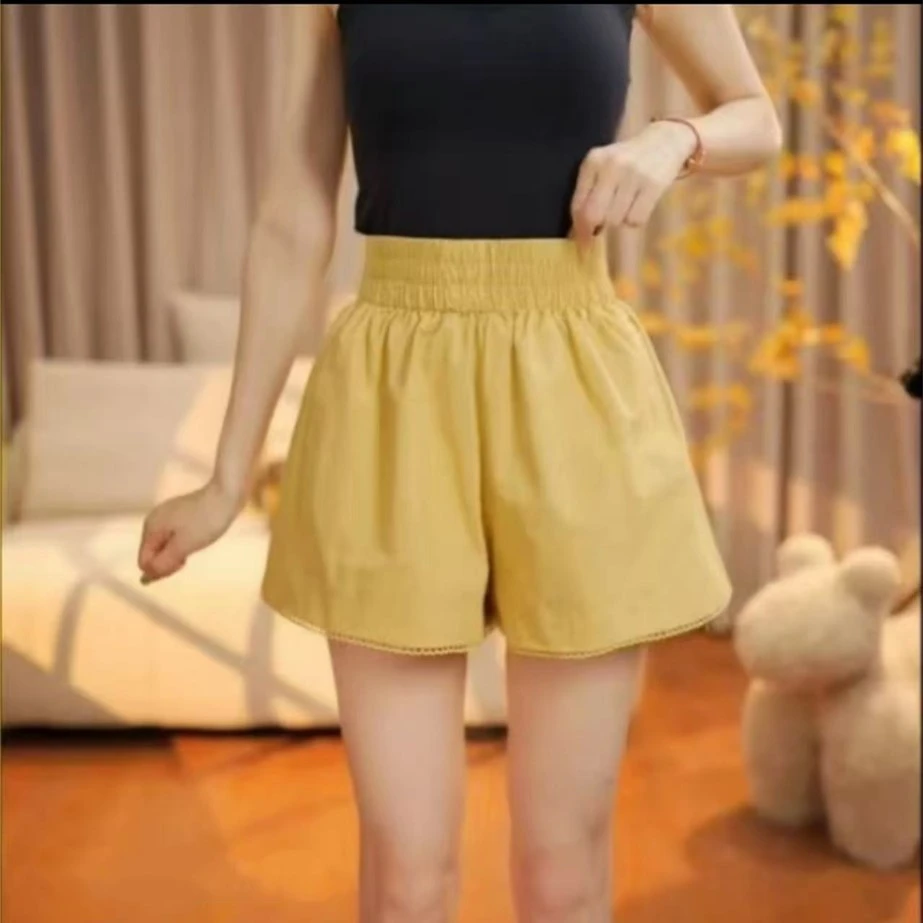 时尚潮流气质显瘦舒适减龄休闲百搭松紧腰短裤网红高腰女士