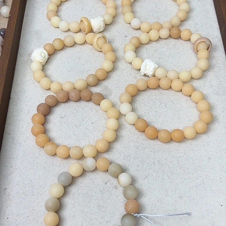 菩提根/象牙果手串卡12圆珠磨砂福利