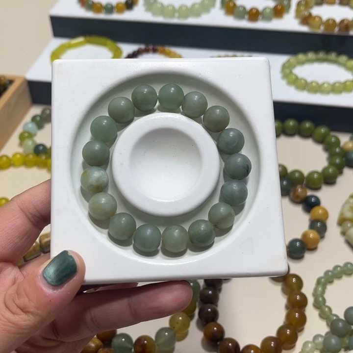 蛇纹石玉未镶嵌手链卡12