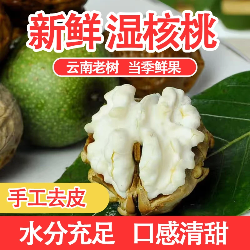 云南高山老树新鲜湿核桃去青皮手工去皮美味醇香