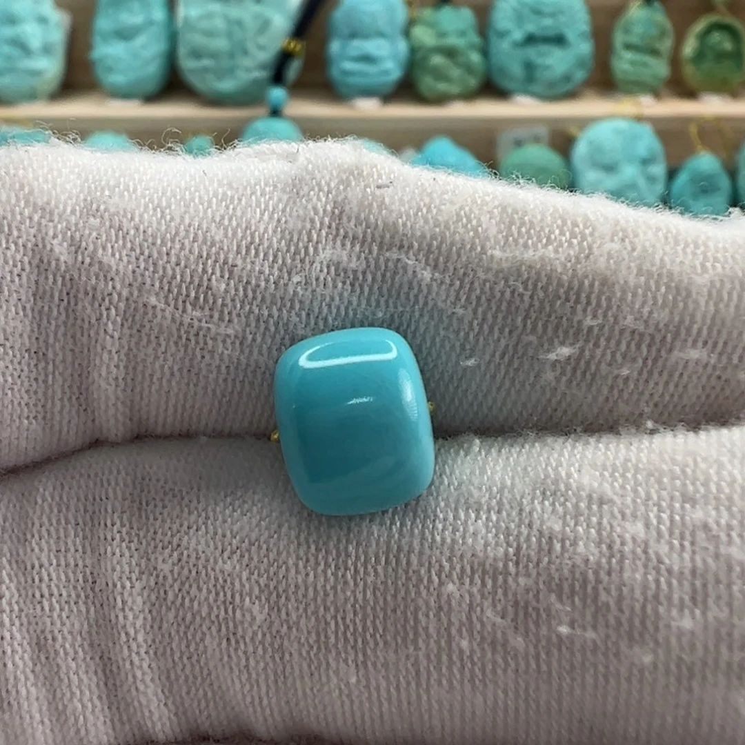 未镶嵌绿松石老型珠9.3x7.5 m m