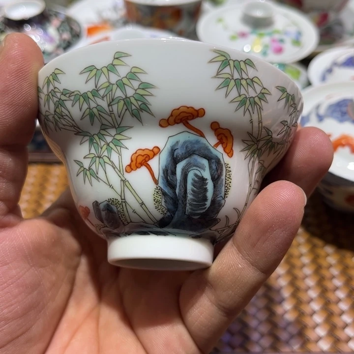 纯手绘精品盖碗杯
