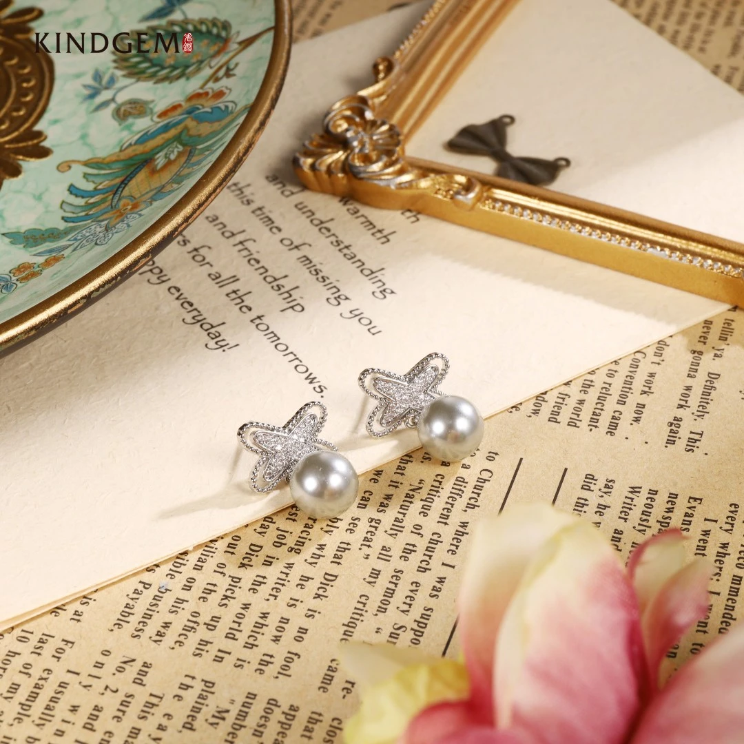 铜合金仿珍珠耳饰 BC22XIPC-28293时尚轻奢百搭气质耳环