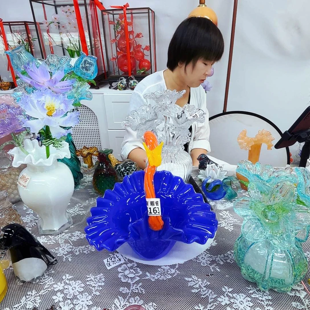 么***柒瑕疵不退不换琉璃花瓶花器艺术品