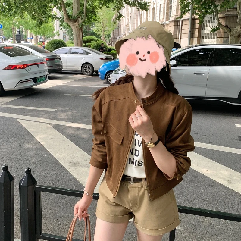 小个子秋季设计感复古宽松短款夹克外套女2025新款时尚百搭上衣服