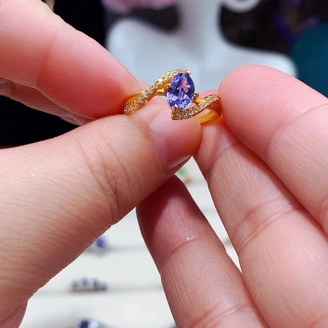 坦桑石颈饰银S925镶嵌