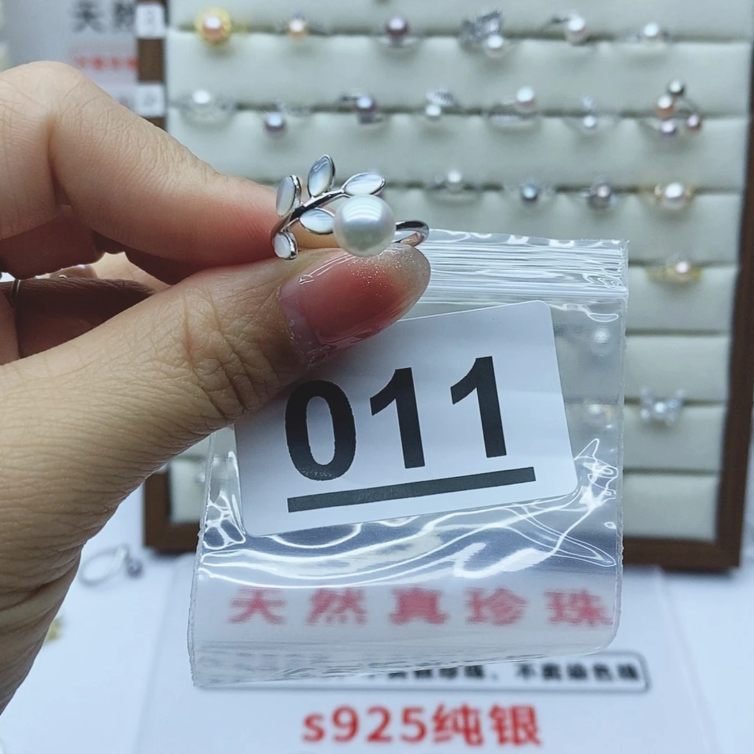 淡水珍珠戒指银S925镶嵌L*喈011