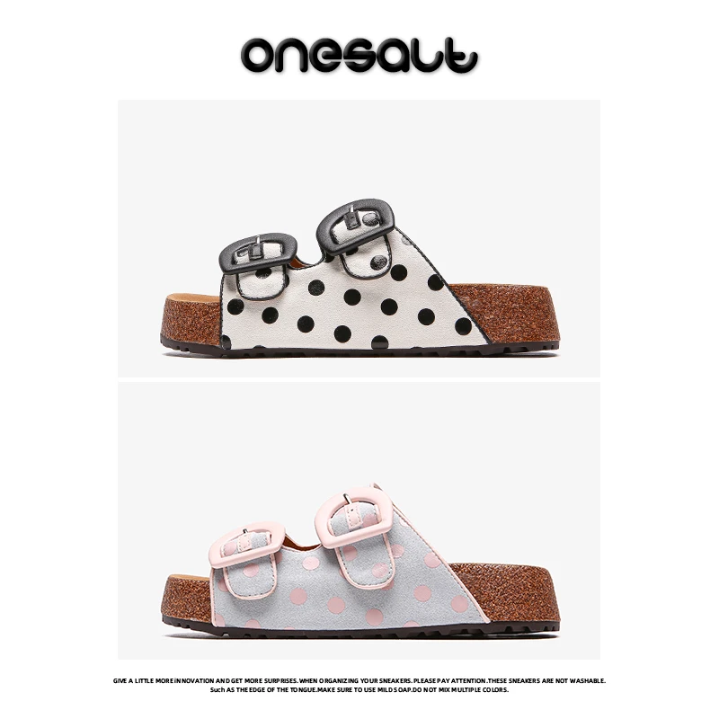 【Onesalt】一字拖增高厚底勃肯半拖鞋女外穿户外运动休闲沙滩鞋