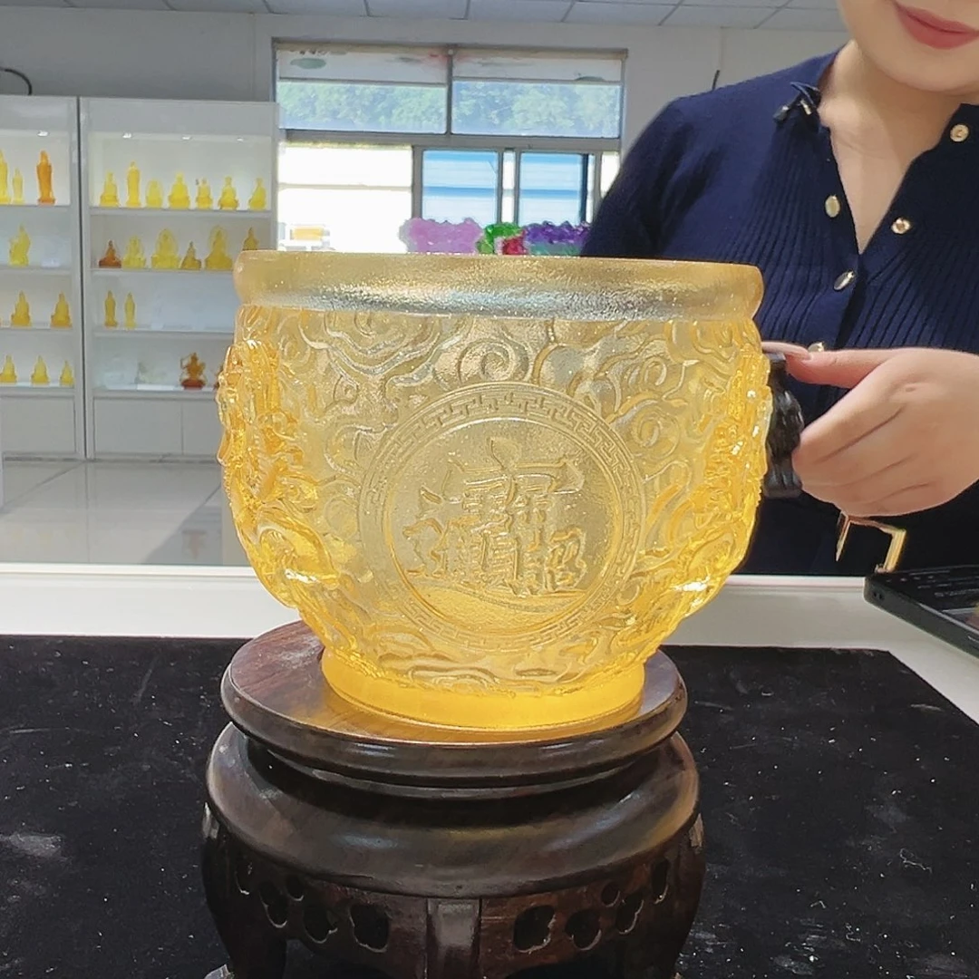 【闪购商品】手工艺品琉璃双貔貅聚宝盆