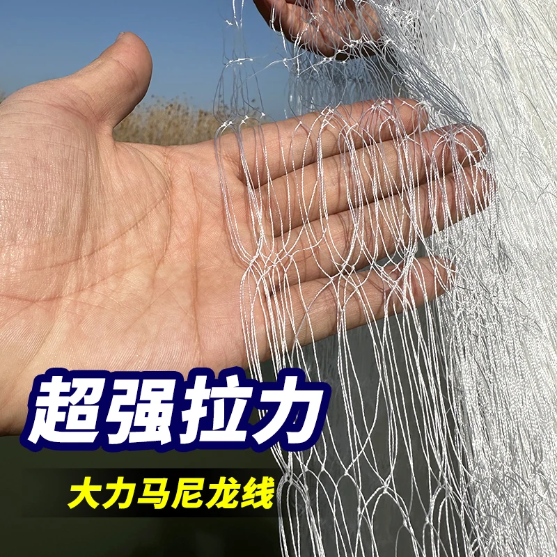 超强拉力大力马尼龙线三层渔网沉网浮网粘网丝网捕鱼网草鱼青鱼网
