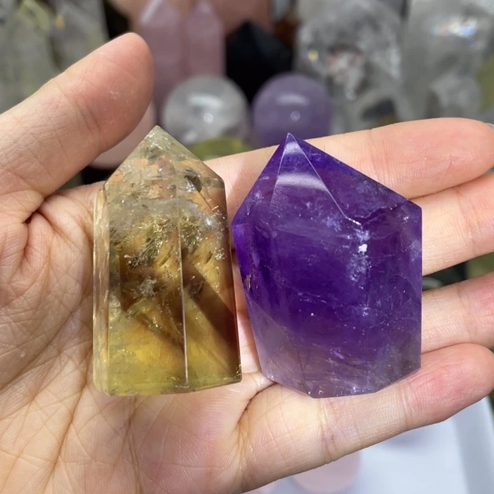 26未镶嵌水晶水晶柱两个