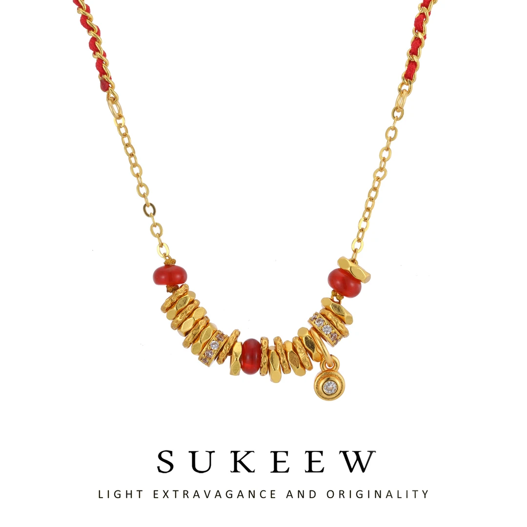 SUKEEW/酥可 铜合金项链 精致编织时尚盘缠国风项链768209