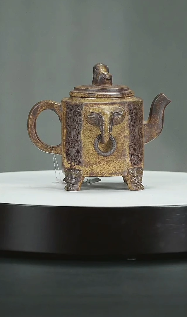 宜兴原矿紫砂纯手工龙骨金沙太平有象泡茶壶古龙窑