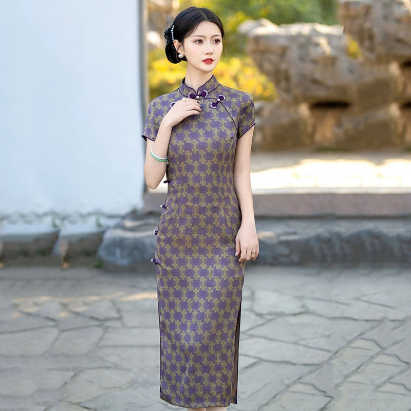 老上海国风中式长款改良2025新款年轻款女民国复古春夏季旗袍