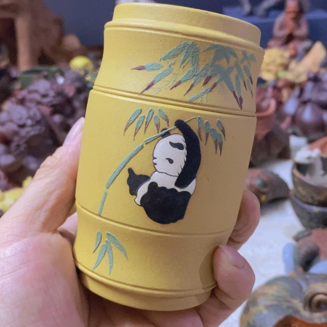 茶杯绿泥紫砂紫砂