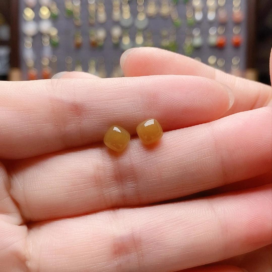 银S925镶嵌和田玉耳饰