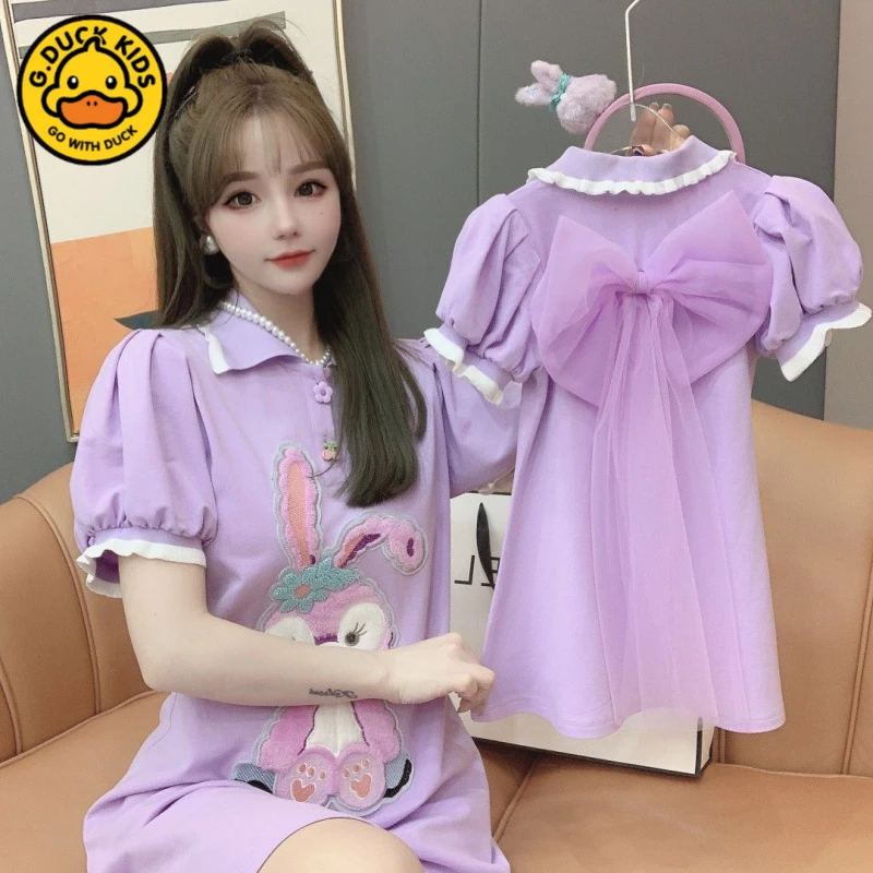 洋气女童韩系泡泡袖显瘦炸街亲子装2025夏季新款母女装超仙公主