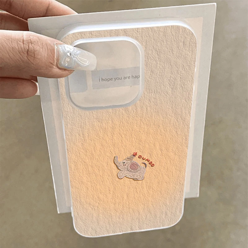 油画小象适用iphone16promax苹果15手机壳14PLUS软13幻影12防摔11