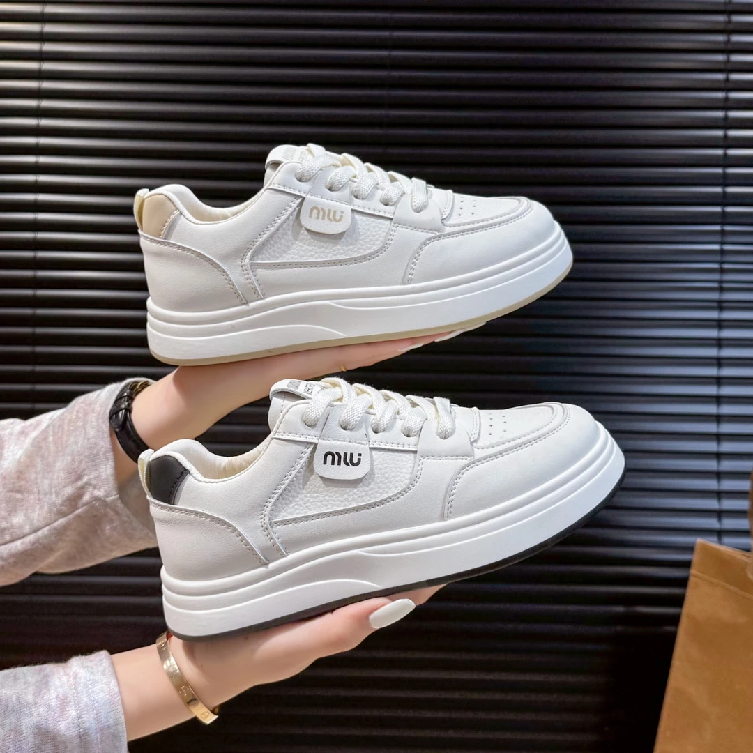 【3厘米】小白鞋女2025新款松糕春秋女鞋运动透气学生休闲软板鞋