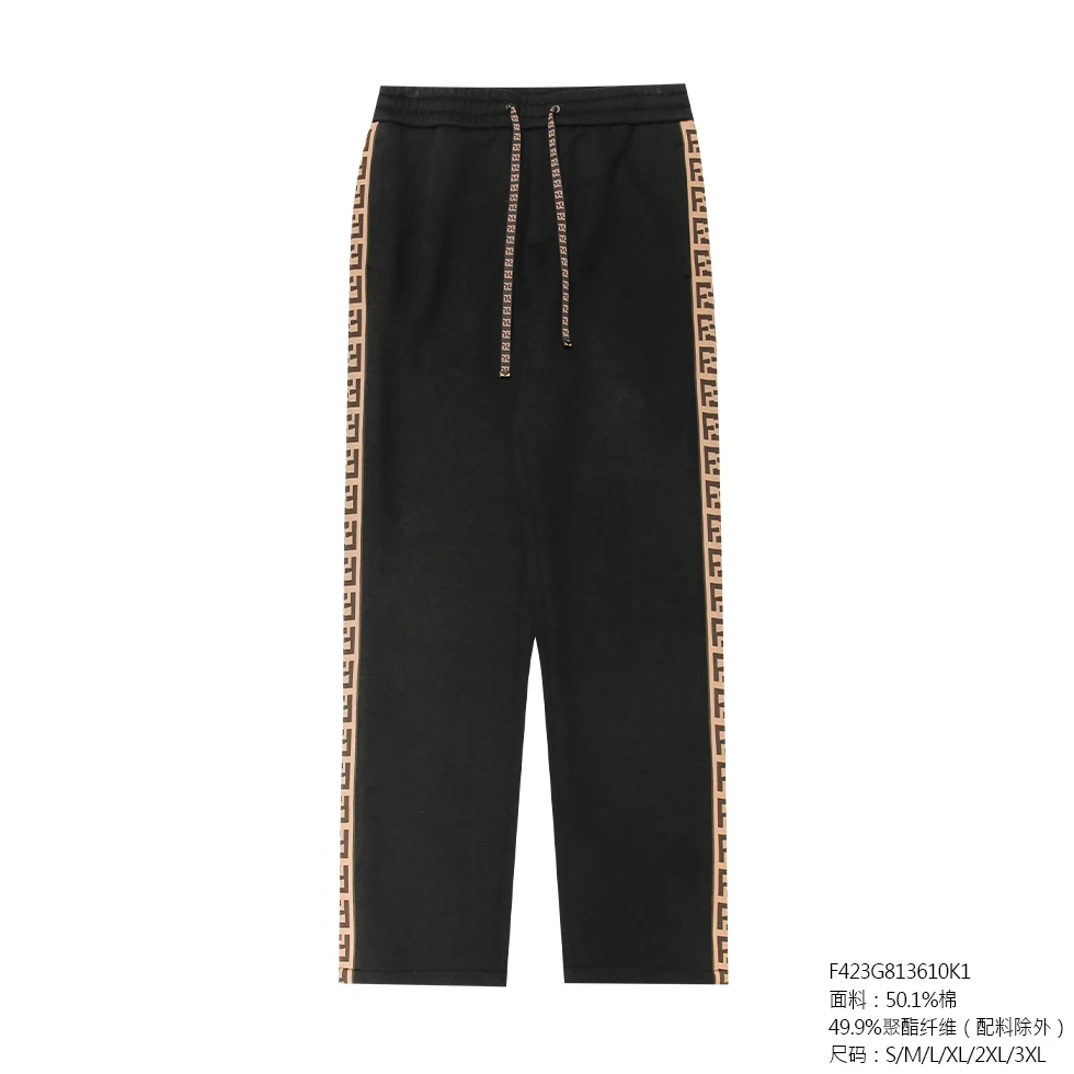FENDILOR小怪兽男士休闲裤宽松百搭抽绳直筒裤子 F423G813610K