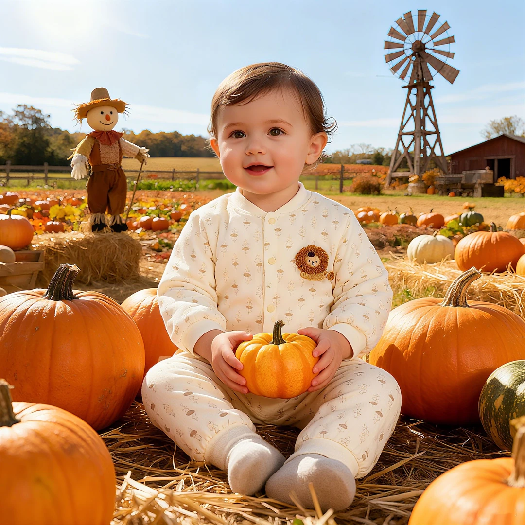 婴儿保暖内衣秋冬夹棉男女宝宝高腰护肚夹棉女童冬装套装童装直播
