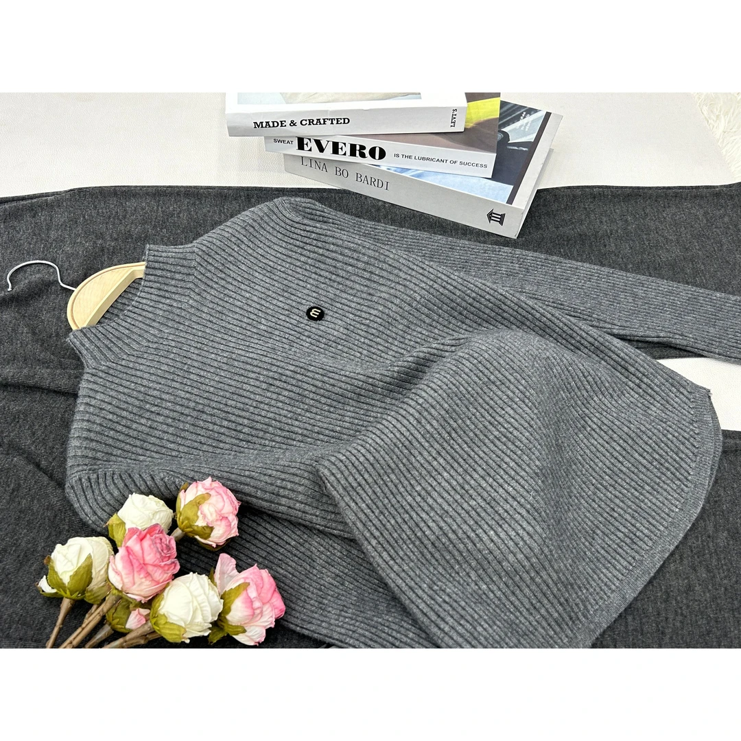 【灰色小M套头】百搭气质款针织长袖上衣QC1157