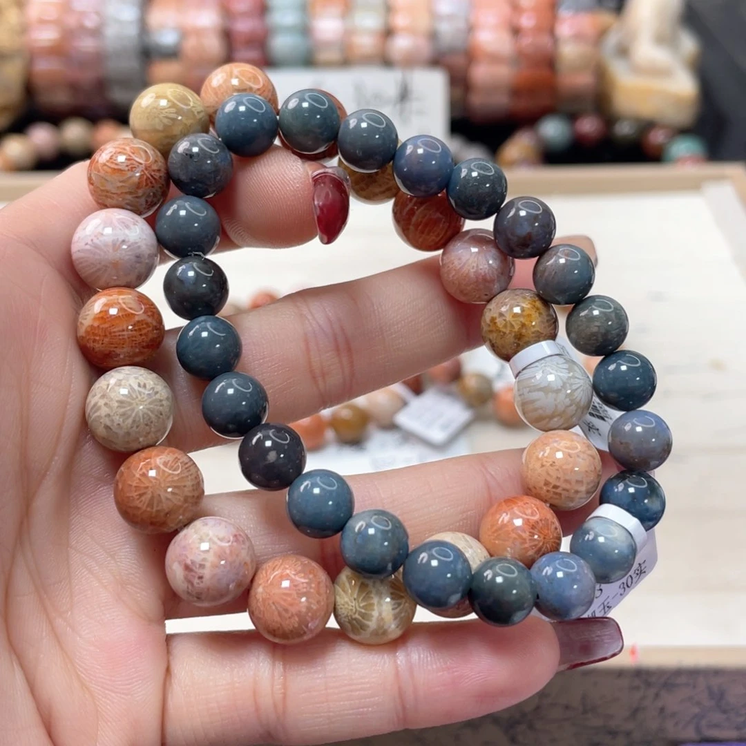 硅化珊瑚（珊瑚玉）手链未镶嵌小*硕406