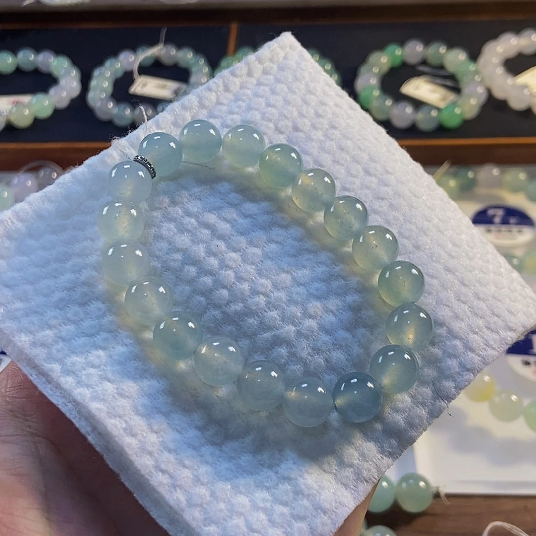 定制翡翠未镶嵌翡翠手串卡9.8