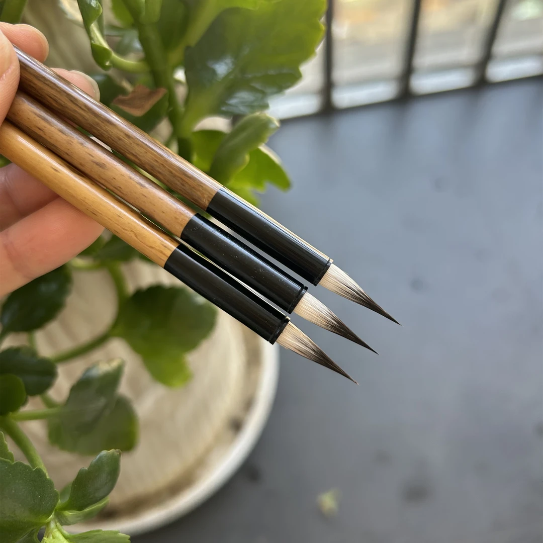 金色羊湖笔  善琏湖笔 口径0.55 出峰2.0  出口尾单 纯净紫羊小楷