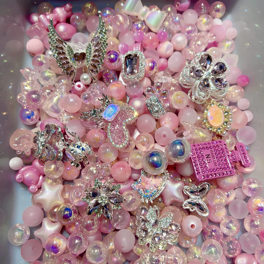 推推乐重工串珠彩绘珠闪粉珠大混款diy手工摆件