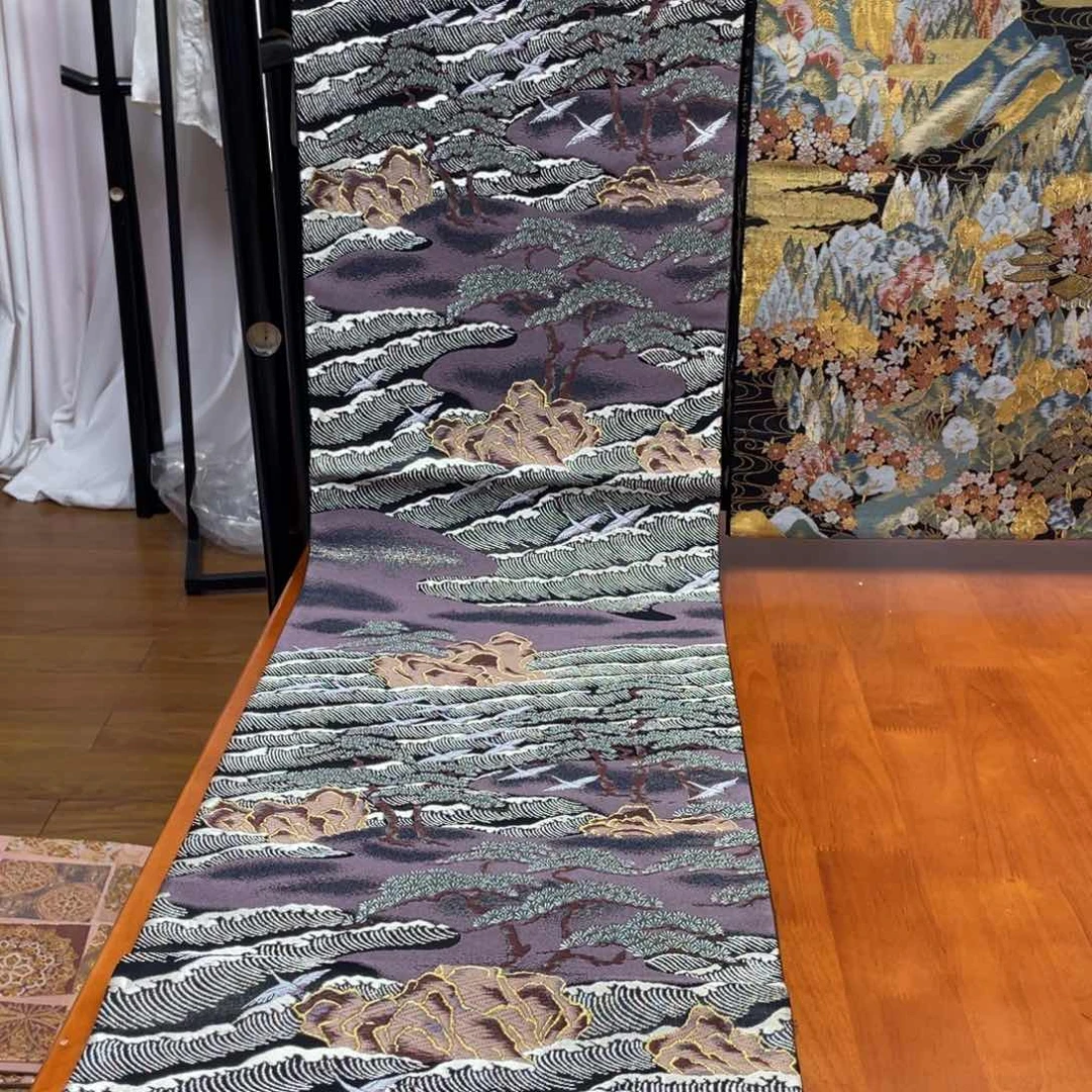 织绣唐织云松仙鹤纹
