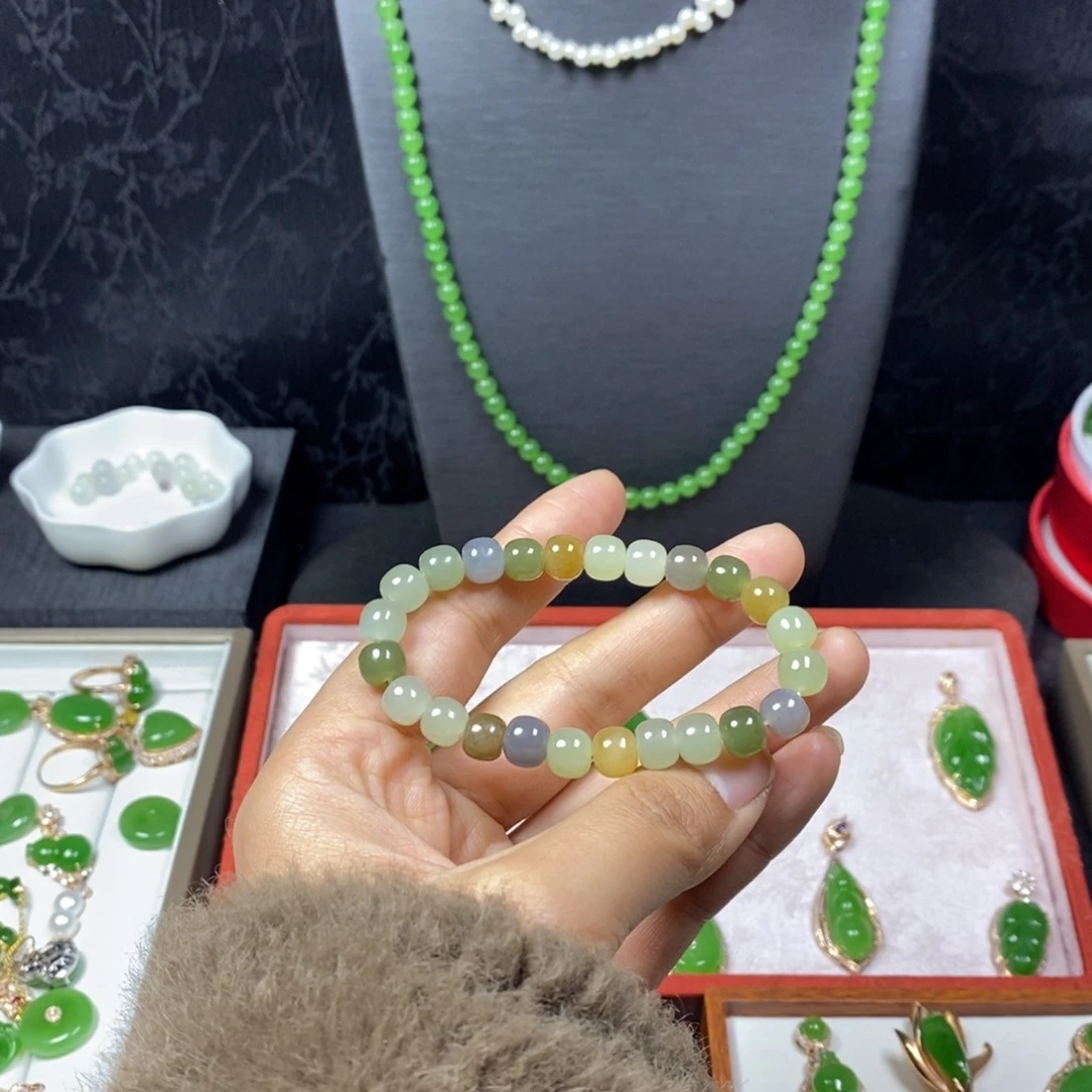 和田玉手串未镶嵌河****）