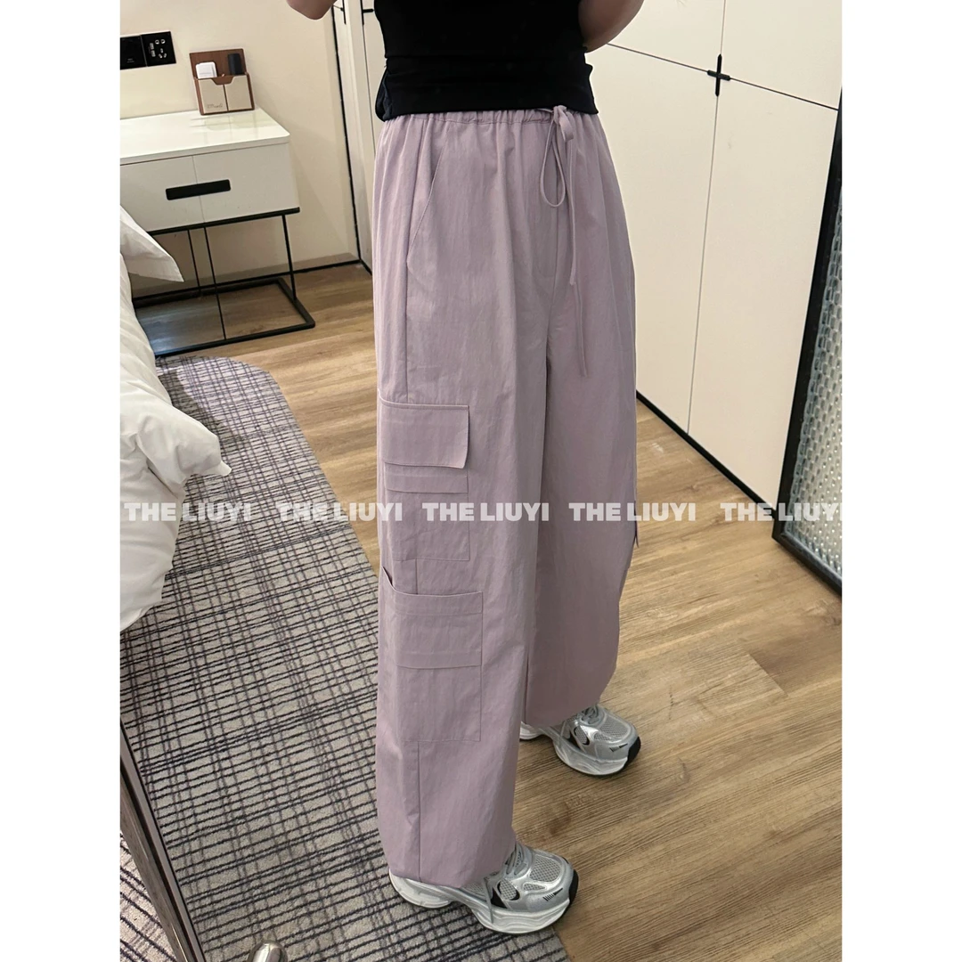 【LIUYI】紫色工装~夏季透气可束脚工装裤53247