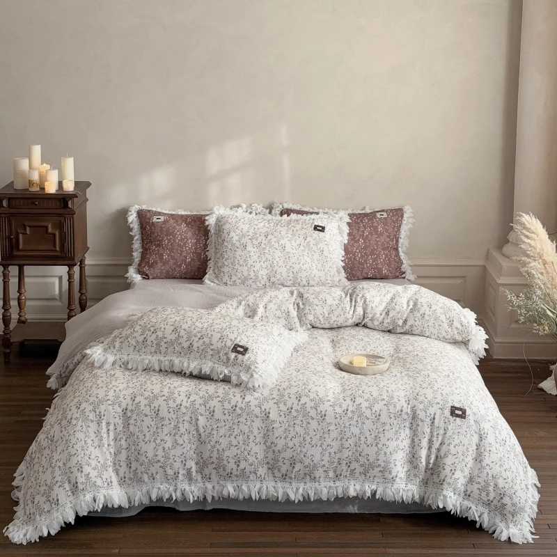 慕逸【米娅】全棉四季款 120支纯棉法式浪漫公主风被套床上用品