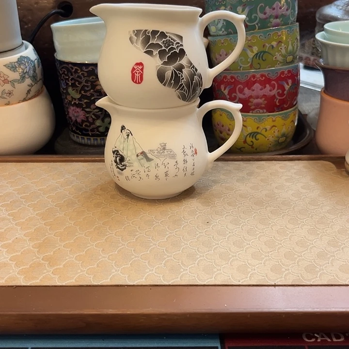 瓷片陶瓷公杯微瑕2个