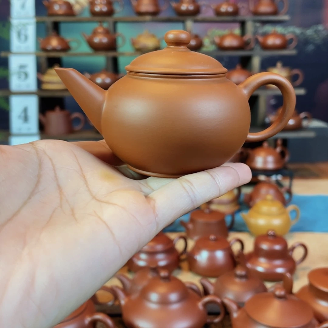 茶壶紫砂B****H潮州手工手拉鸡蛋黄水平壶