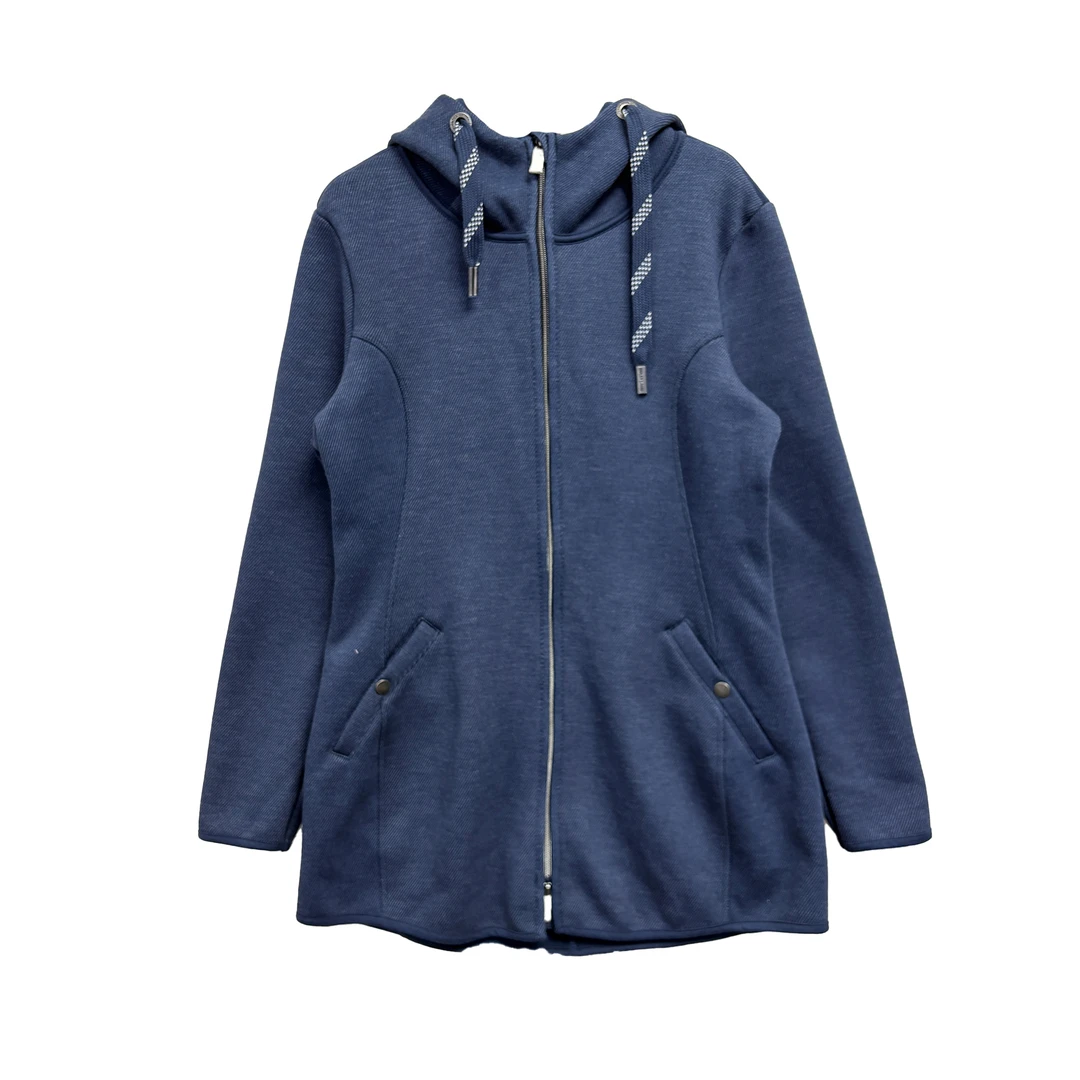 7170#冬季修身百搭舒适连帽上衣中长款薄绒外套