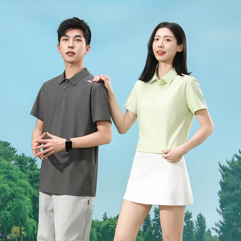 情侣款冰氧爽透polo衫运动t恤健身夏季快干透气防晒防polo衫女装