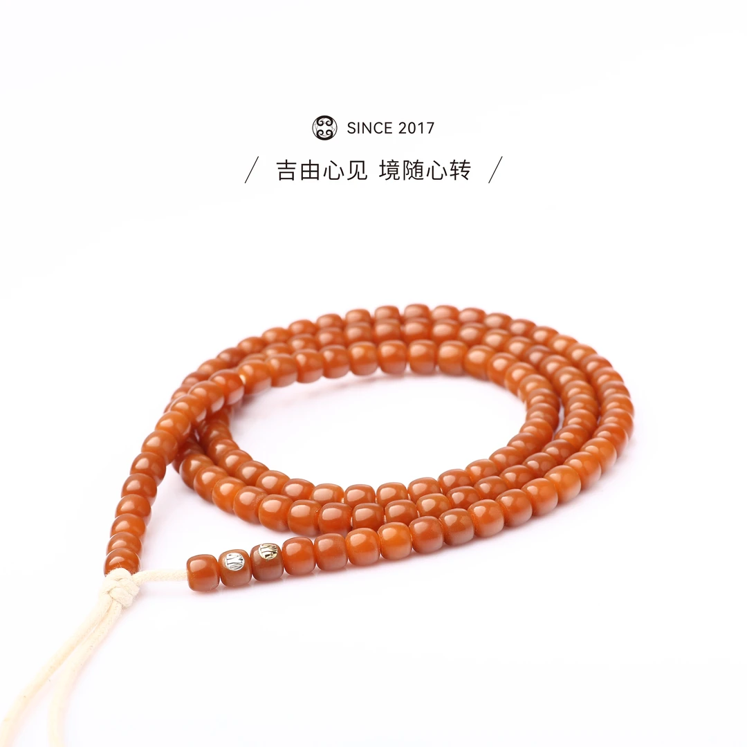 【吉由罗】陈籽菩提根108手串  菩提手串 文玩手串 菩提精工 玉化