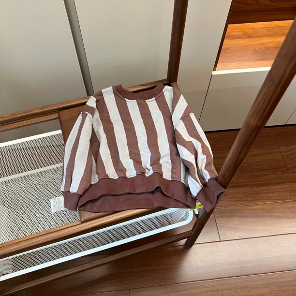 【编号F211】55555-1-08- 儿童拼色竖条纹卫衣-团子布布