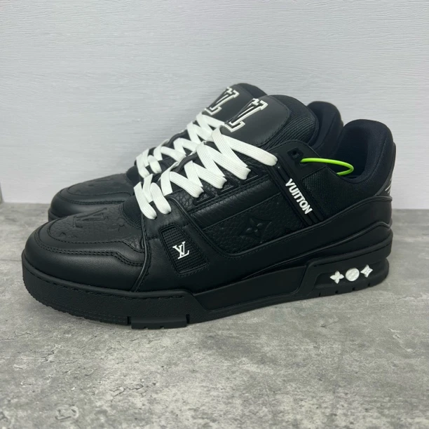 95新 LouisVuitton/路易威登 黑武士黑艺术馆吹呢trainer正品潮鞋