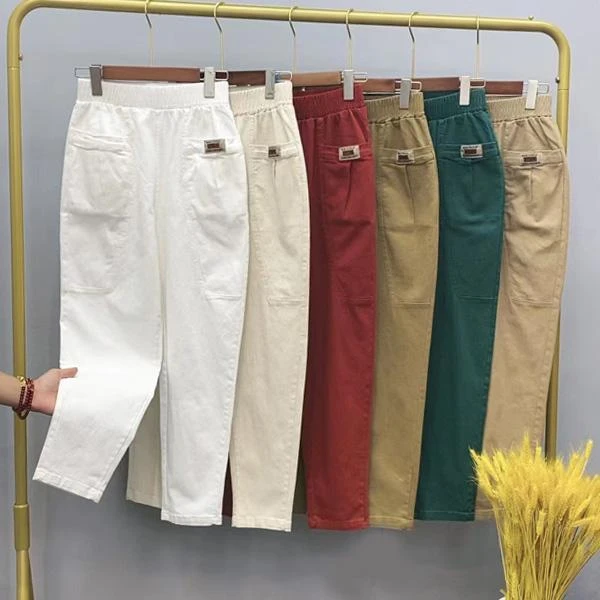 中年裤子女春秋款妈妈宽松休闲裤时尚百搭F哈伦裤女2025新款春秋