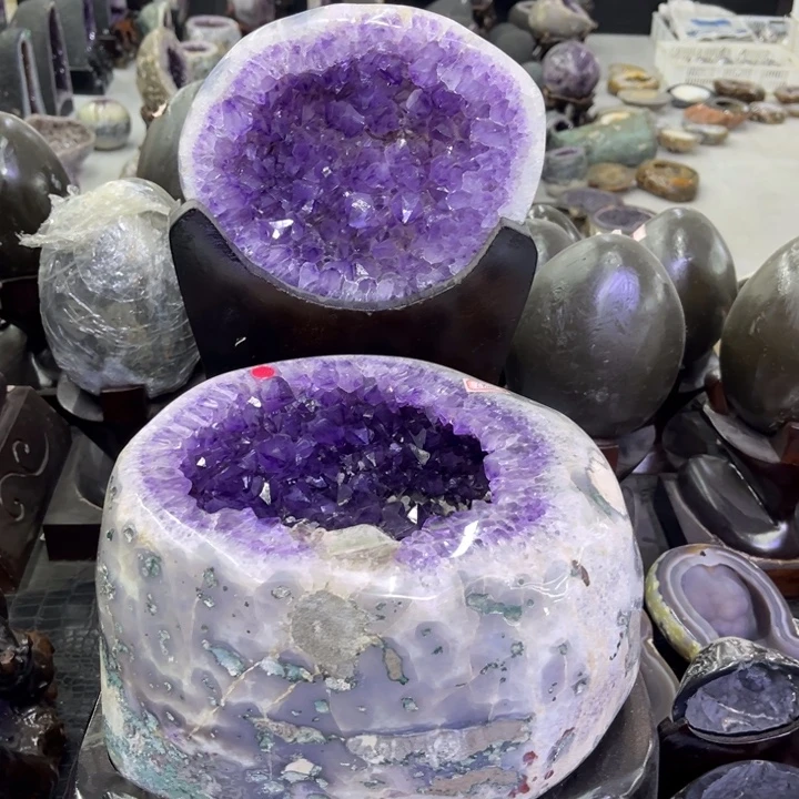 未镶嵌珠宝半成品水晶紫晶大盆